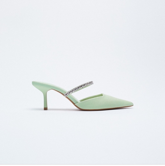 Zara | Shoes | Zara Sparkly Heels Heeled Mules Sandals | Poshmark